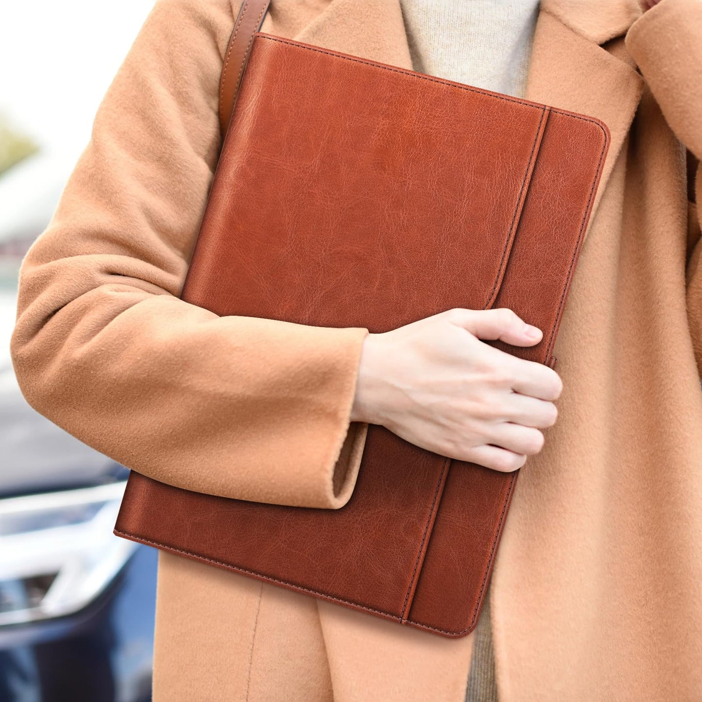 Fintie Sleeve Case for MacBook Pro 14 Inch A3427 A3426 A3434 A3401 A3185 A3112 A2992 A2918 A2779 A2442 (2026-2021), PU Leather Folio Cover for MacBook Pro 14" M5/M4/M3/M2/M1, Brown