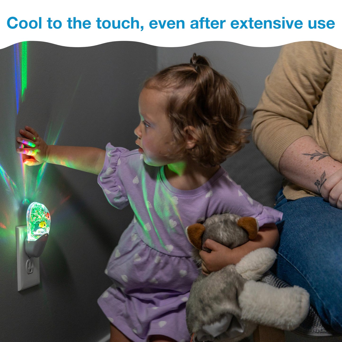Lights By Night Tropical Aqualites LED Night, Plug-in, Color Changing, Light Sensing, Auto On/Off, for Kids, Under the sea, Fish, Bedroom, Bathroom, Playroom, 10908