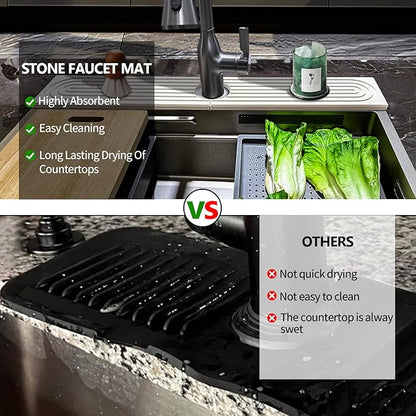 Faucet Mat For Kitchen Sink, Sink Stone Quick Dry Around Faucet, Super Absorbent