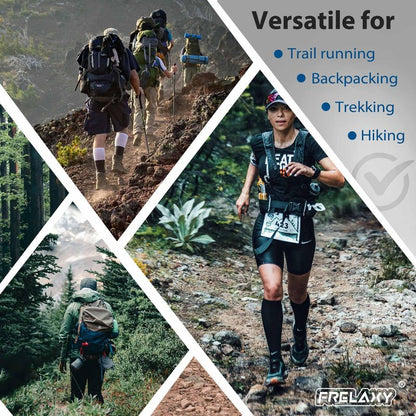 Frelaxy Ultralight Trail Gaiters for Hiking & Running – Breathable, Wear-Resistant Low Shoe Gaiters, Protect Feet from Rocks, Mud, Dust & Debris (Blue/Black)