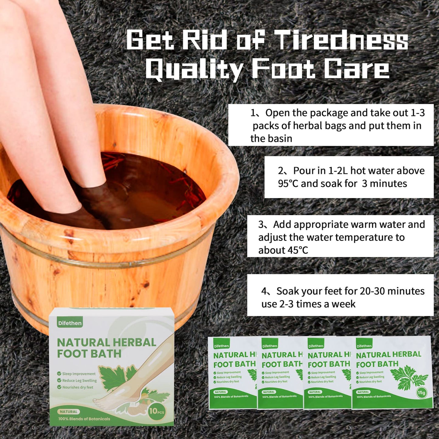 Natural Mugwort/Wormwood Herbal Foot Soak,Lymphatic Ginger Foot Bath Bag, Anti-Swelling Foot SPA Promote Metabolism, Foot Care 15g/PCS (10PCS)