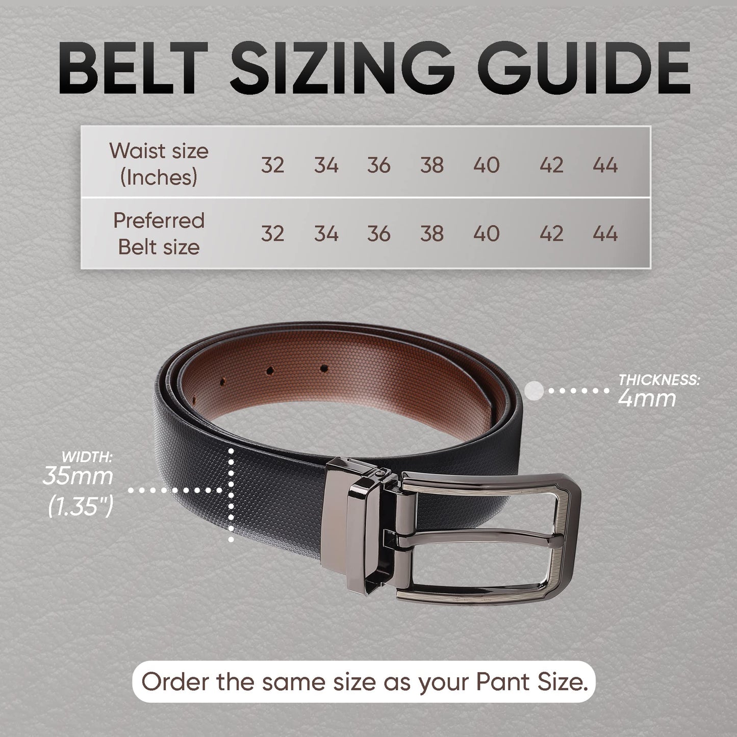 Prospero Comfort - Reversible Belts for Men, Italian Top-Grain Leather Belt for Men, 2-Toned Men’s Belts, Men’s Belt for Casual Wear, 35mm Dress Belt, Beehive Design Black Belt Men’s Size 40