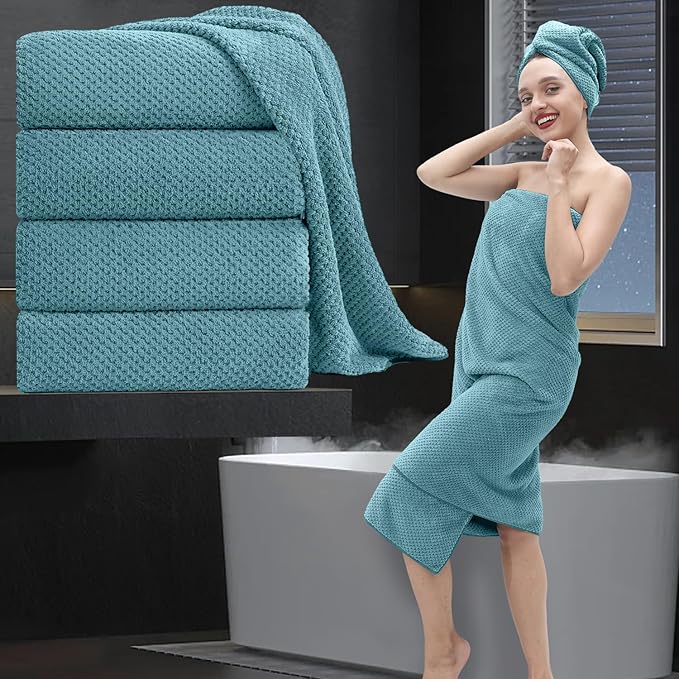 Extra Large Bath Towel Set of 4, Oversized Bath Sheet Super Soft Highly