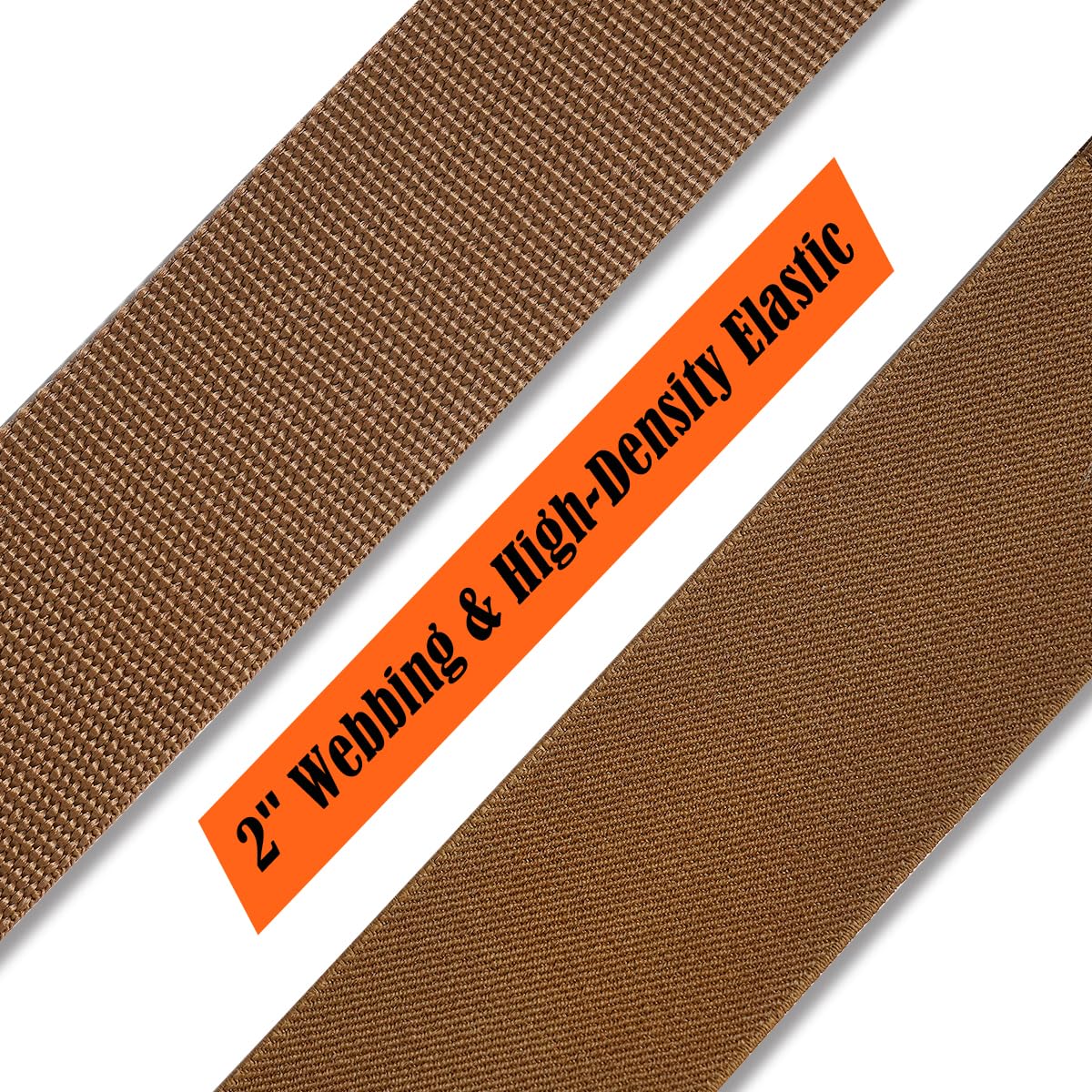 WELKINLAND Khaki 2Inch-Wide Suspenders, Heavy-Duty Work Suspenders Men, Big And Tall Suspenders Men for Pants, Mens Suspender Hooks Belt Loop For Jeans