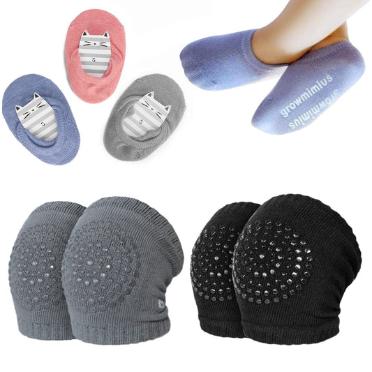 BOSONER Baby Crawling Anti-Slip Knee and Anti Slip Baby Boys Girls Socks Best Infant Gift, Unisex Baby Toddlers Kneepads