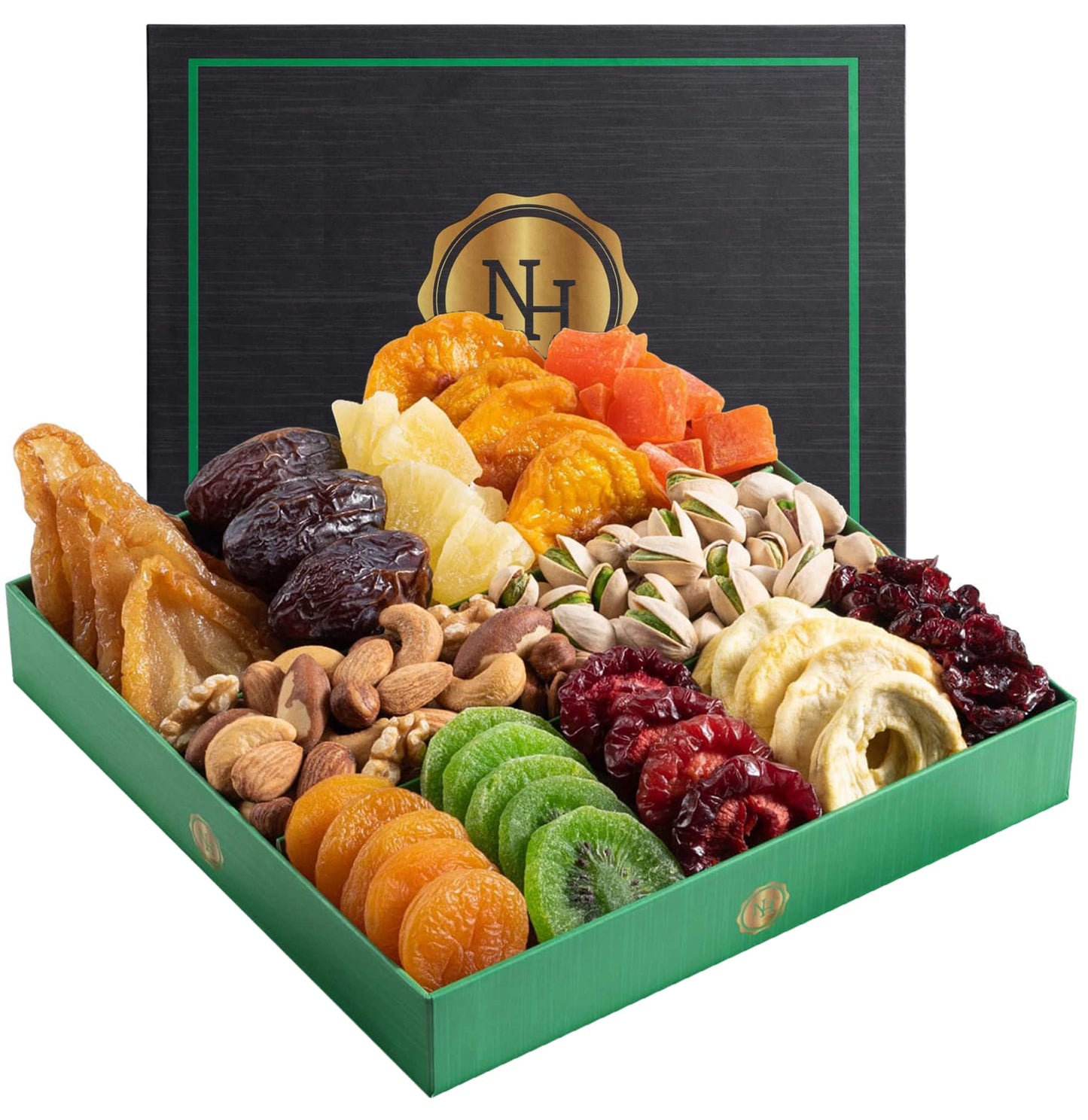 Fathers Day Dried Fruit & Nuts Gift Basket - Fresh Dried Fruit & Nuts Gift Basket - Food Gift Box for Dad, Him, Husband, Christmas, Father's Day, Mother's Day, Sympathy, Family, Men & Women