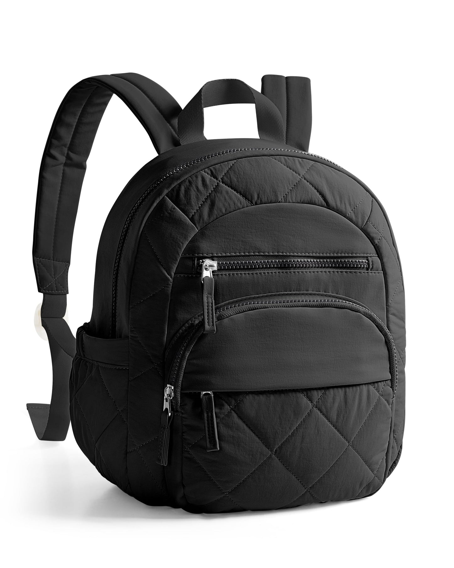 Smasrob Women Mini Backpack with RFID Blocking Pocket, Small Puffer Backpack Purse, Lightweight Quilted Backpack for Work, College or Travel, Black