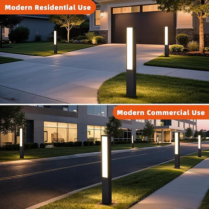 Path Light AC100-240V, Outdoor Pathway Lights Wired, 3000K Modern Driveway Bollard Lights, LED Landscape Lighting IP65 Waterproof Floor Lamp for Patio Garden Walkway Sideway Lawn Commercial