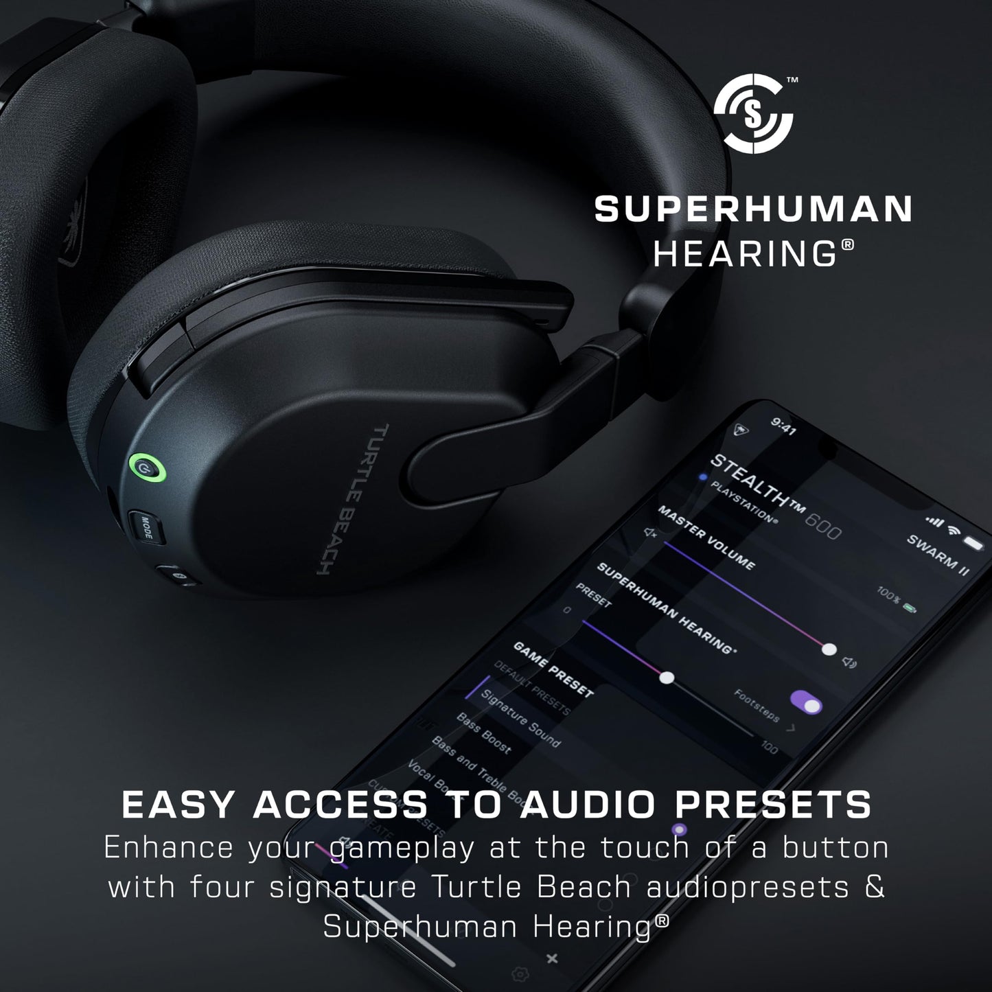 Turtle Beach Stealth 600 Wireless Multiplatform Amplified Gaming Headset for Xbox Series X|S, Xbox One, PC, PS5, PS4, & Mobile – Bluetooth, 80-Hr Battery, Noise-Cancelling Mic – Black