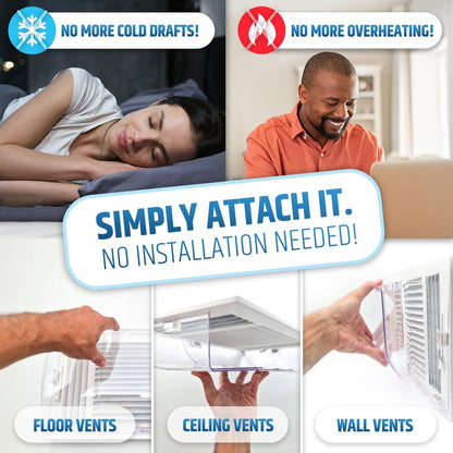 Larger (New Version) 7.5" Magnetic Vent Air & Heat Deflector (1 Pack) for Ceiling, Floor & Wall - Will Never Fall Off - Adjustable from 9.2” - 16” - Super Strong Neodymium Magnets Upgraded Design