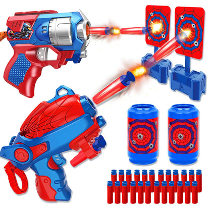 Spider Shooting Toys Set 2PCS Web Shooters Halloween Party Favors Decorations for Kids for 3-12 Year Old Boys Shooting Target Toys Shooter Cosplay Christmas Birthday Party for Boys Girls