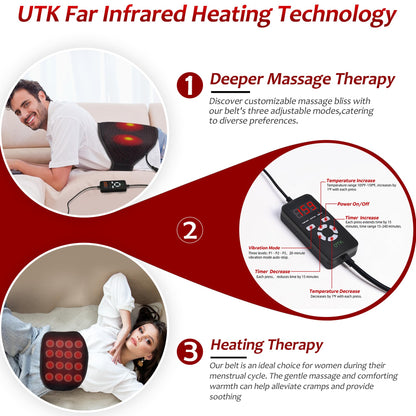 UTK Heating Pad for Back Pain Relief, Far Infrared Heating Pads with 20 Natural Jade Stones, Heating Fast, Hot Enough, Auto Shut Off, Smart Controller, 55'' Large Size Heat Pad for Back