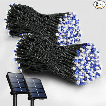 2 Pack Solar String Lights Outdoor, 200 LED Extra-Long 72FT Solar Powered Lights with 8 Lighting Modes, Waterproof Outdoor Lighting Decoration for Garden, Patio, Balcony, Xmas, Wedding, Party