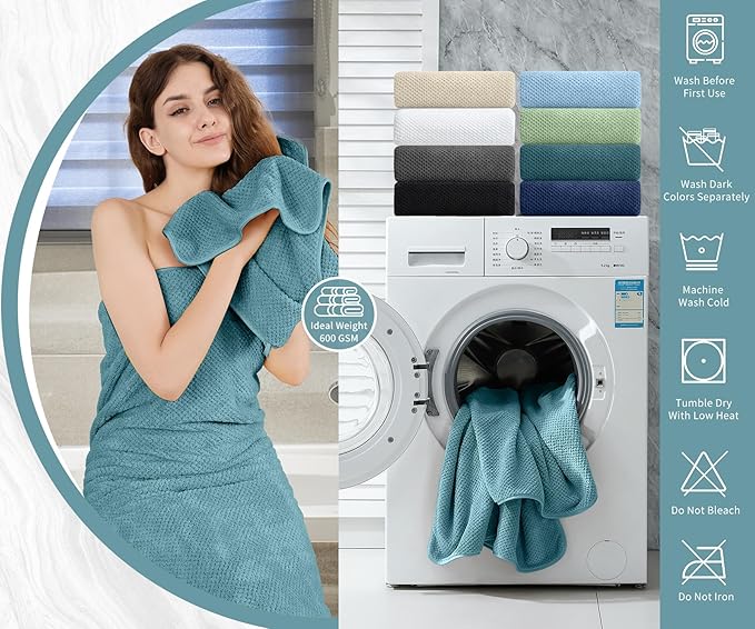 Extra Large Bath Towel Set of 4, Oversized Bath Sheet Super Soft Highly