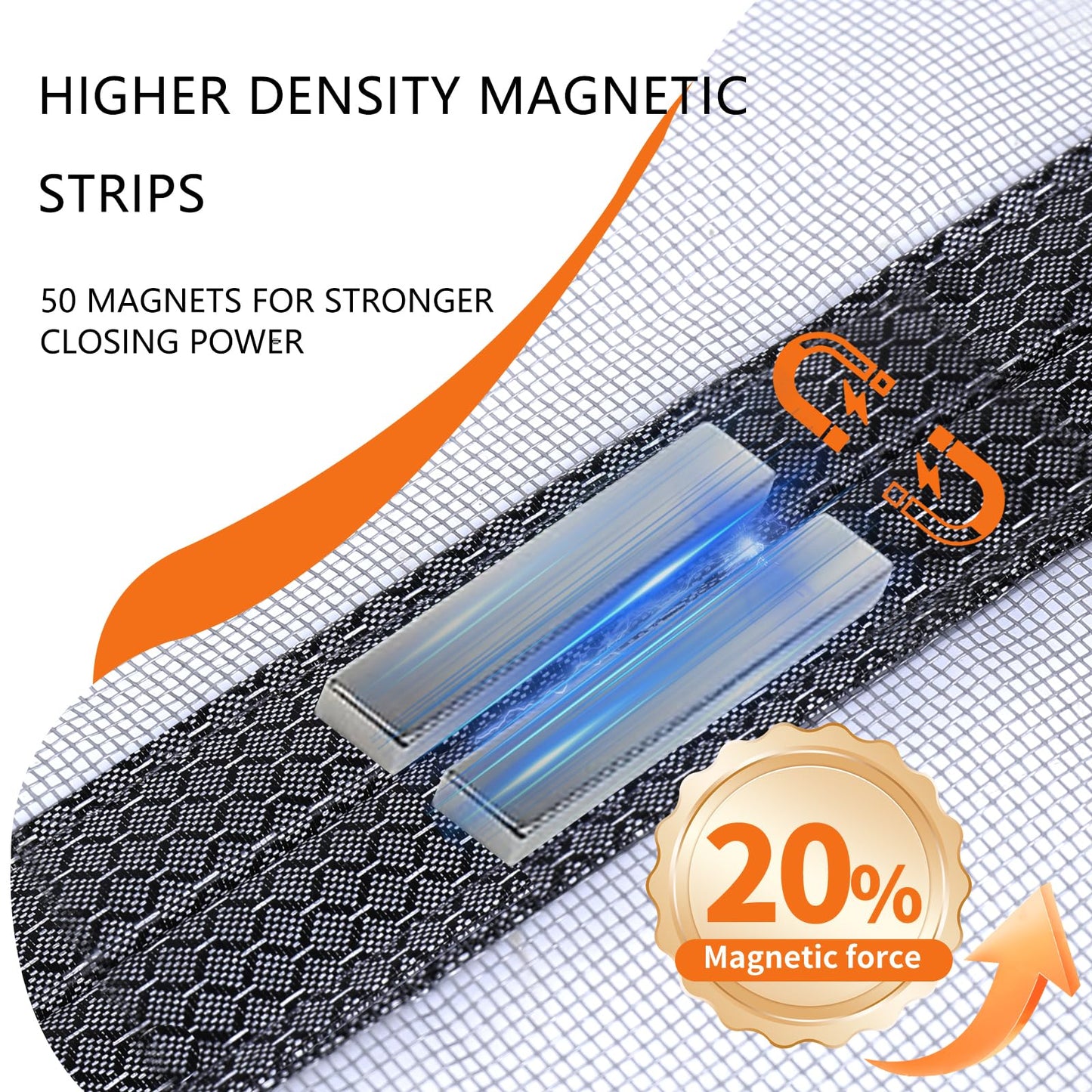 Magnetic Screen Door 38'' x 83'', Heavy Duty Fiberglass Screen Mesh for Summer Use,Hands-Free, Pet & Kid Friendly for Patio Sliding & Front Doors (Gray Summer Screen, Fit Door Size 36''x82'')