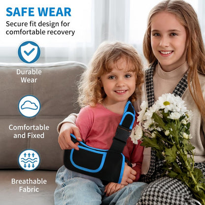 Kids Arm Sling Shoulder Immobilizer, Adjustable Rotator Cuff Support Brace, Fit Left or Right, Breathable Mesh Medical Slings for Elbow, Clavicle and Wrist Injury, Forearm Fracture, Surgery Recovery