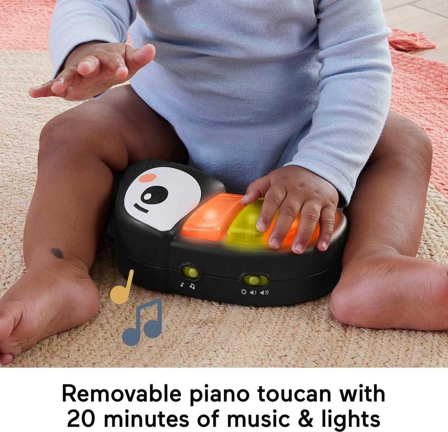 Fisher-Price Baby Bouncer Palm Paradise Jumperoo Activity Center with Music Lights Sounds and Developmental Toys