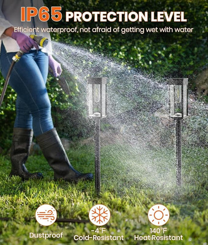 Super Bright Solar Pathway Lights Outdoor,8 Pack Solar Lights Outdoor,IP65 Waterproof Solar Garden Lights Solar Powered Landscape Lighting for Yard Patio Walkway Driveway Pathway (Cool White)