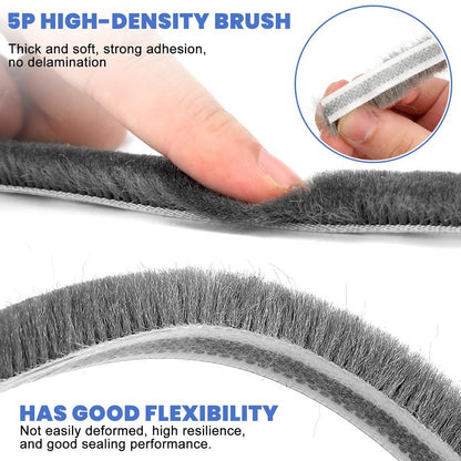 33 Ft Gray Self-Adhesive Weather Stripping - Soundproof, Draft Stopper for Doors & Windows | 0.35" W x 0.2" T
