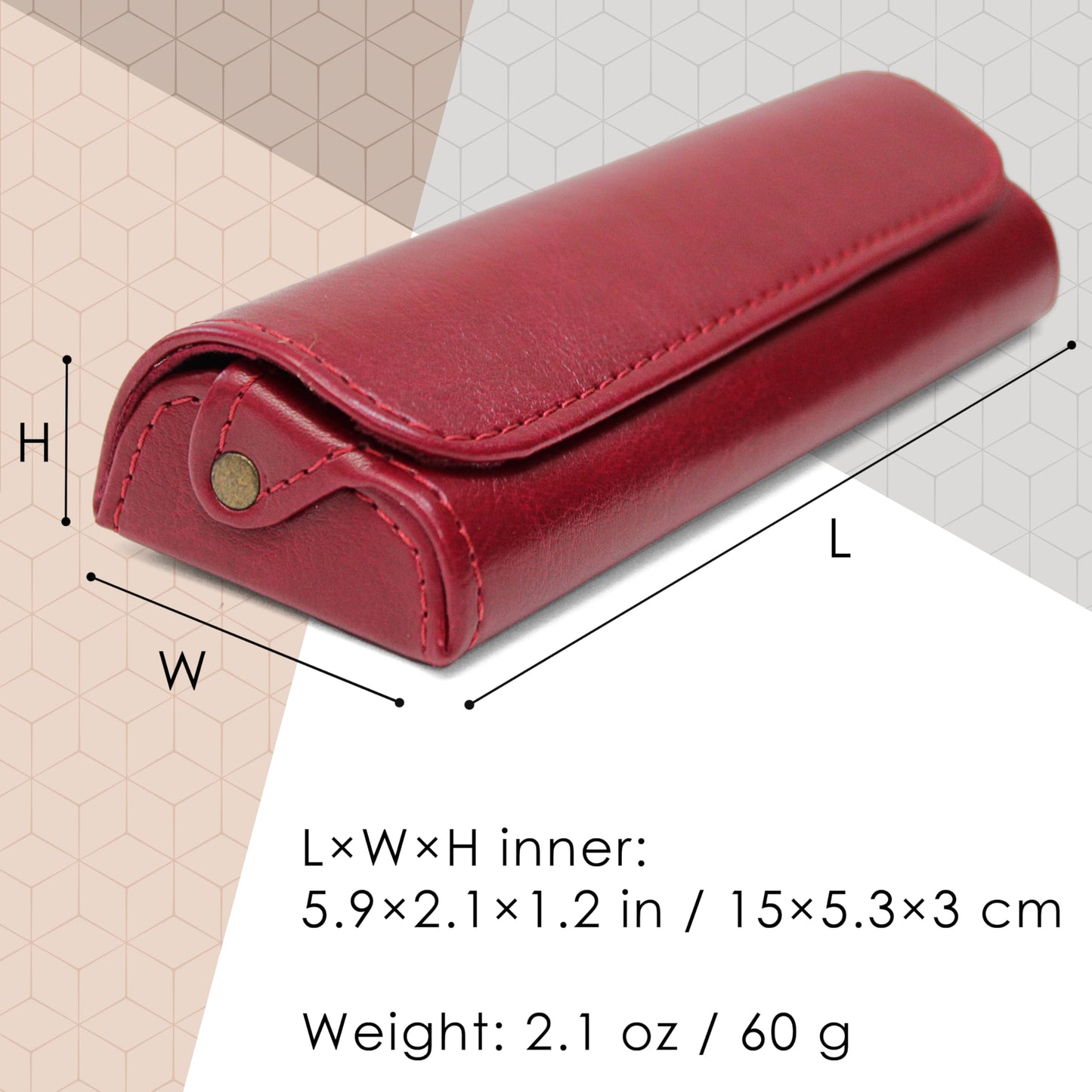 Orsus Burgundy Hard Reading Glasses Case for Women, PU Leather Eyeglass Case with Magnetic Closure & Felt Lining B10RD