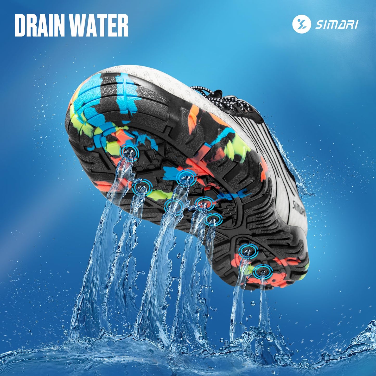 SIMARI Water Shoes for Women Men - Barefoot Quick-Dry Aqua Socks | Lightweight Swim Shoes for Surfing, Swimming, Beach Sports, Kayaking, Diving | Non-Slip Design