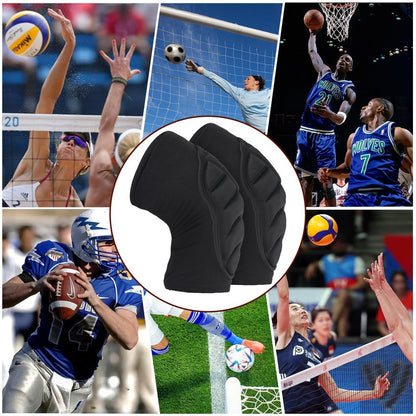 PISIQI Knee Pads Compression Leg Sleeve Knee Brace Sleeve Thickening Anti-Collision Sponge Thick EVA Foam Padding for Basketball, Football & Volleyball Hiking Wrestling Protector Gear (Black, X-Large)