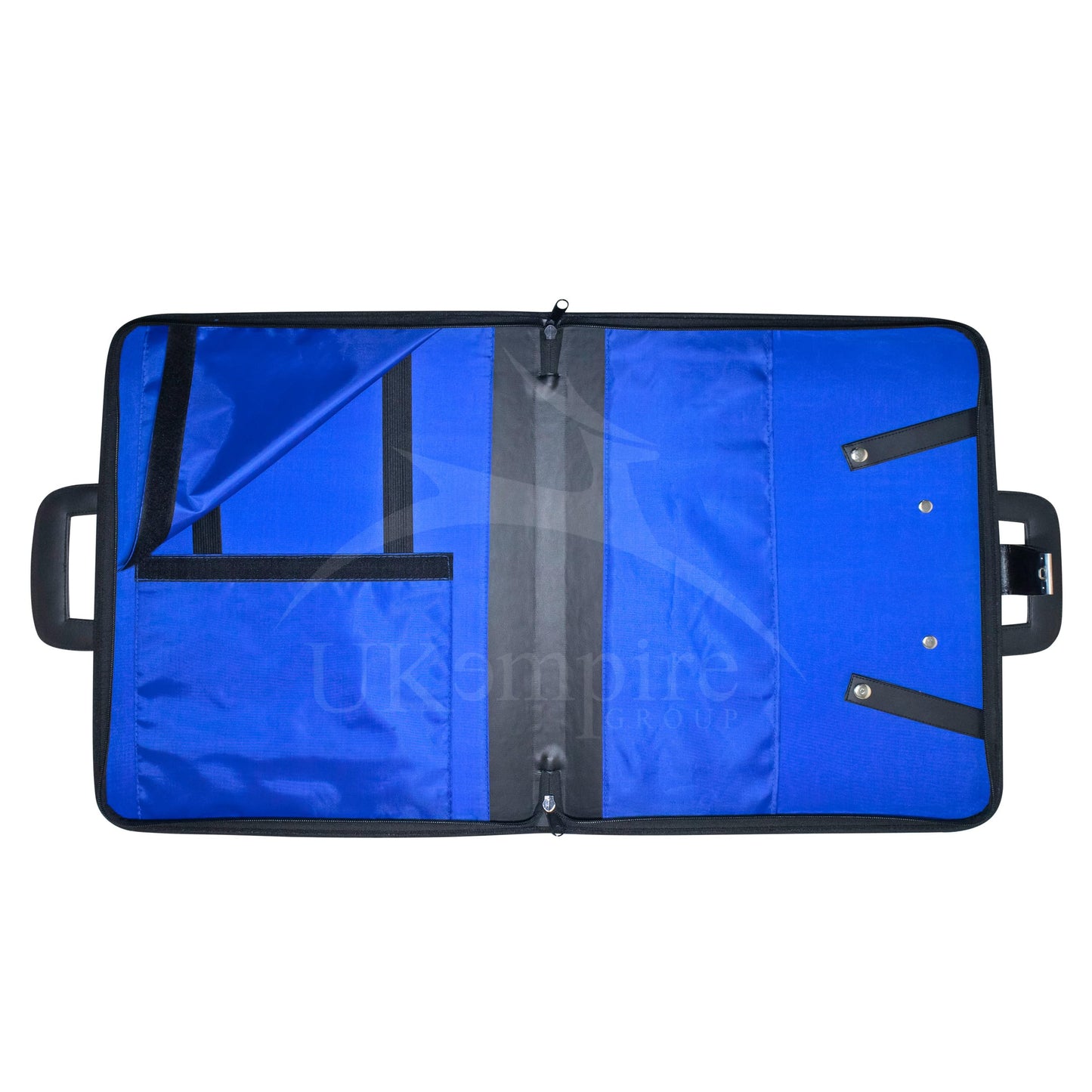 UK EMPIRE GROUP Masonic Apron and Chain Collar Case Black with Handle, Imitation Leather | Art Portfolio Carrying Bag