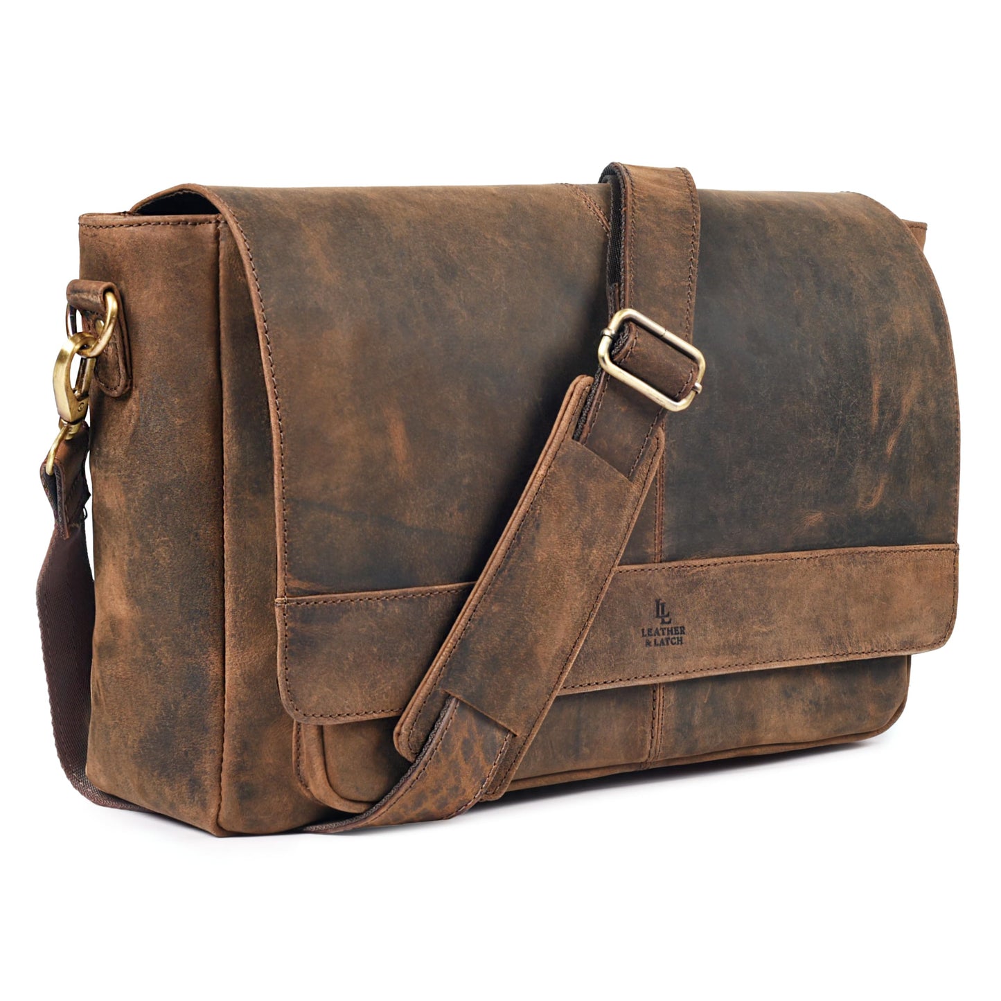Genuine Leather Handmade Laptop Messenger Bag-16 Inch Satchel - Brown Shoulder Bag for Men & Women, Crossbody Work Bag for Travel, Office, and Daily Use