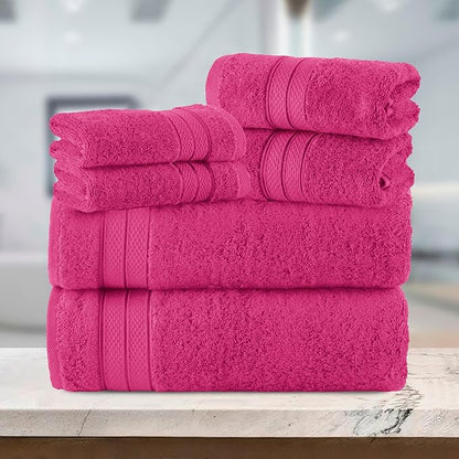 Elegant Comfort Luxury 6-Piece Towel Set, Premium Soft 100% Turkish Cotton