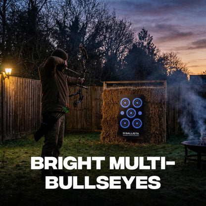 BALLISTA Reusable Self-Healing Rubber Archery Target Face – 13.8" x 23.6" Roll-Up Practice Target Sheet with Bright Bullseyes, Water-Resistant, Portable for Bow and Crossbow Shooting