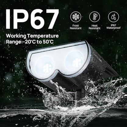 Consciot Solar Spot Lights Outdoor, 16 LEDs IP67 Waterproof Auto On/Off Landscape Spotlights, 2-in-1 Adjustable Wall Lights for Garden Yard Pathway, 6 Pack (Cool White)