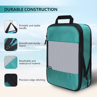 Compression Packing Cubes for Suitcases,5 Set Travel Essentials, Lightweight Luggage Organizer Bags, Travel Cubes for Carry on(Green)