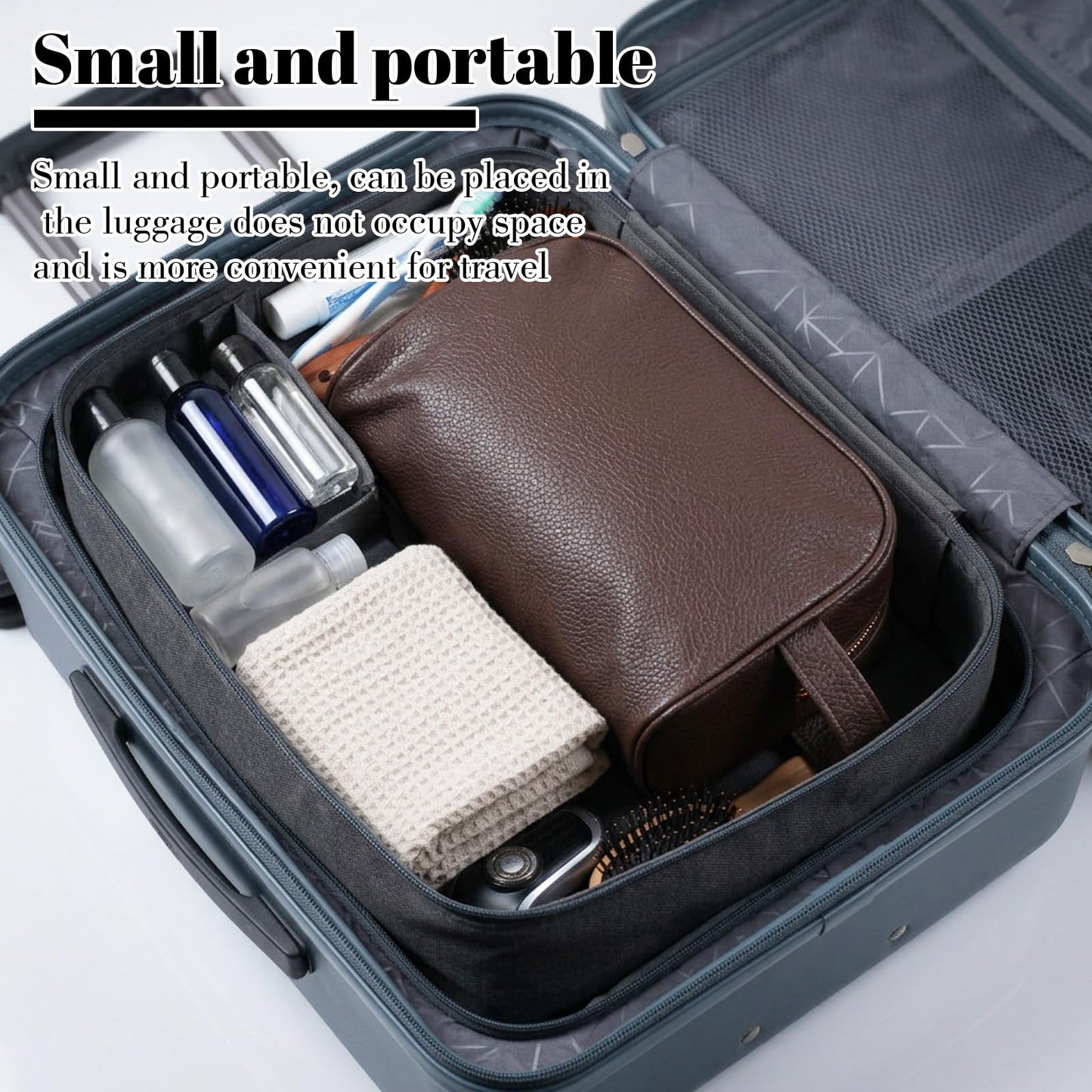 6 PCS Leather Toiletry Bag Bulk, Personalized Toiletry Bag for Men PU Leather Groomsmen Bags Waterproof Travel Toiletries Bags Large Capacity for Organization of Toiletries and Cosmetics-3 Colors