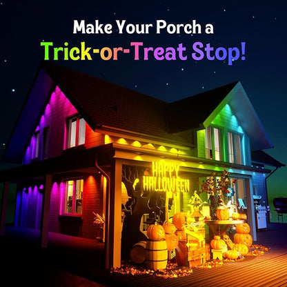 HUTAKUZE Permanent Outdoor Lights, 50FT with 30 RGB LED Lights,IP67 Waterproof, 48 Scene Modes for Outdoor Decor, APP/Remote Control,Music Sync