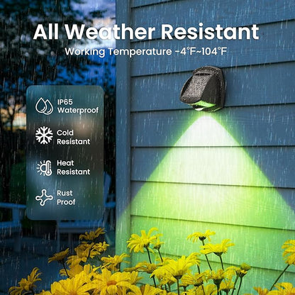 SOLPEX Solar Lights Outdoor Waterproof IP65, Solar Stair Lights Outdoor for Fence, Deck, Step, RGB Multicolor LED 11 Lighting Modes House Wall Light for Porch, Backyard, Fence, Garden Decor-6 Pack