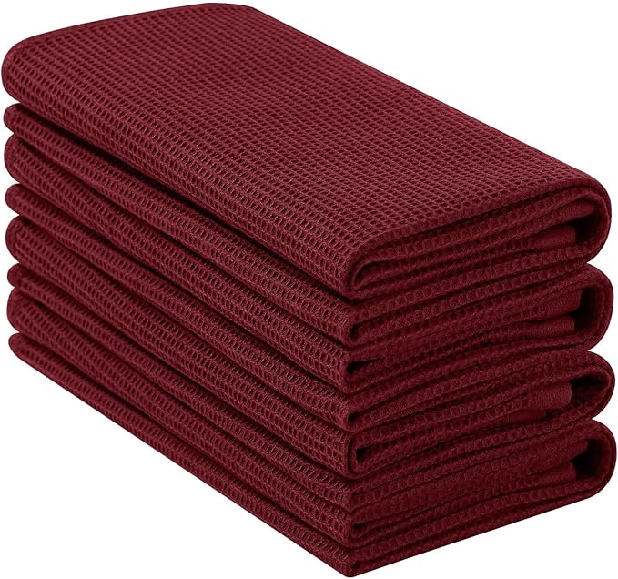 Homaxy 100% Cotton Waffle Weave Kitchen Towels