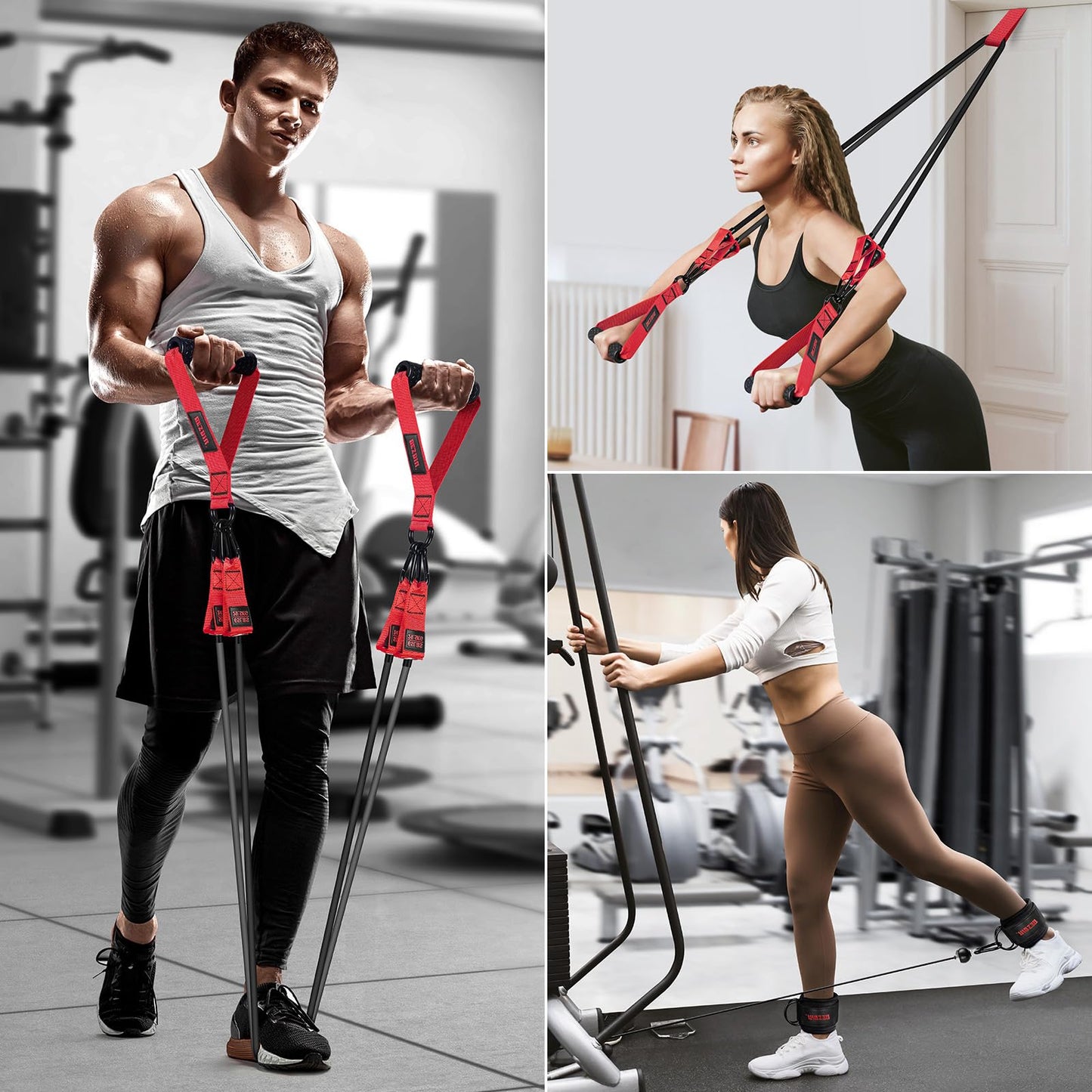 Heavy Resistance Bands for Working Out, 300lbs/360lb/420lb Exercise Bands Workout Bands with Handles, Door Anchor, Ankle Straps, Home Gym Workout Equipment for Men Fitness Strength Training Stretching