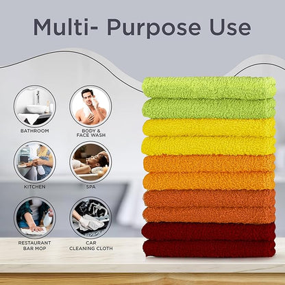DecorRack 10 Pack 100% Cotton Wash Cloth, Luxurious Soft, 12 x 12 inch Ultra