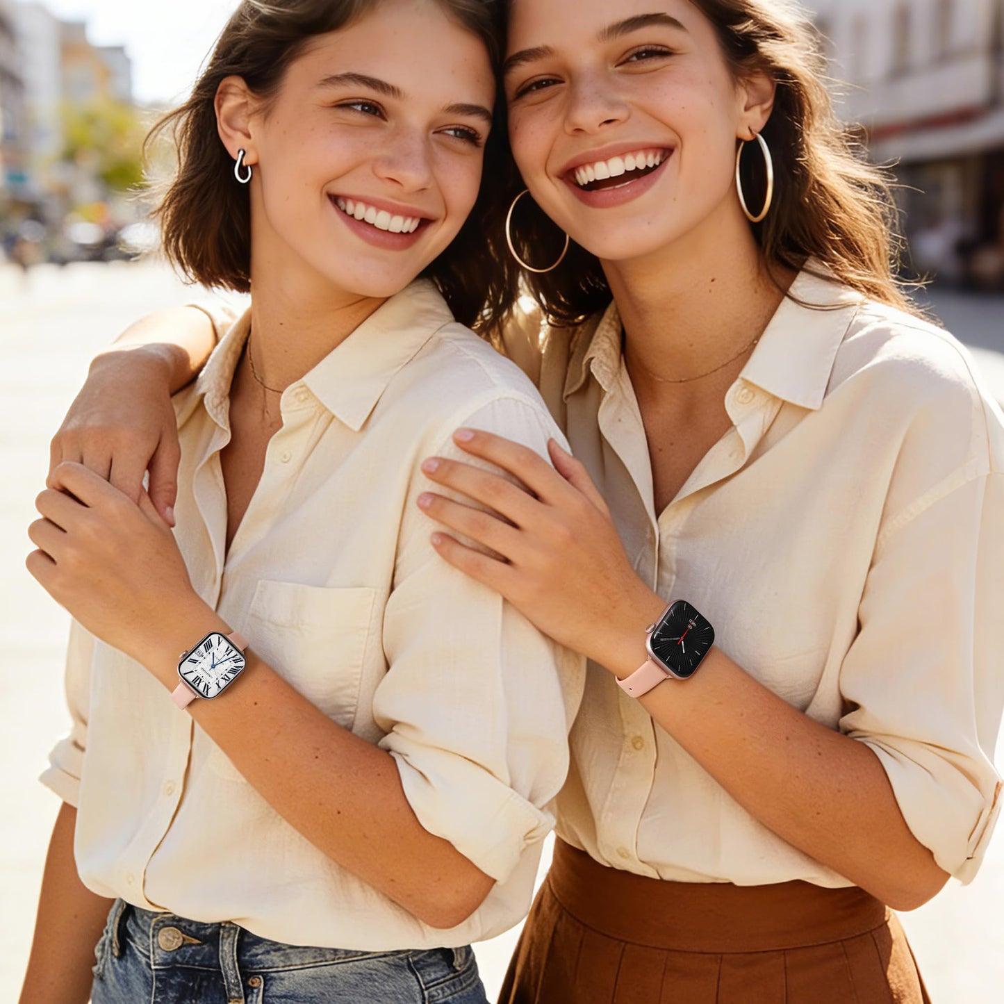 Adorve Compatible with Apple Watch Band 42mm 41mm 40mm 38mm for Women, Dressy Seamless Soft Slim Faux Vegan Leather Replacement Straps for iPhone Watch Series 11 10 9 8 7 6 5 4 3 2 1 SE3/2/1, Pink