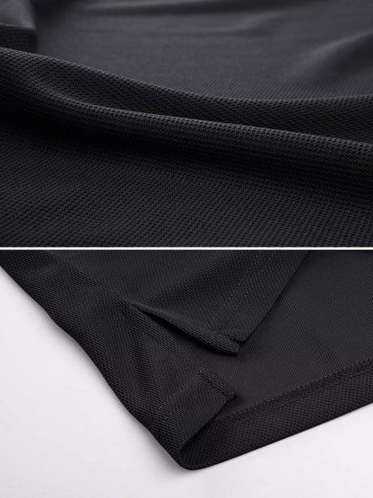 MAGCOMSEN Mens Black Polo Shirts Short Sleeve Golf Shirts Pique Polo Combat Shirt Tactical Shirt M
