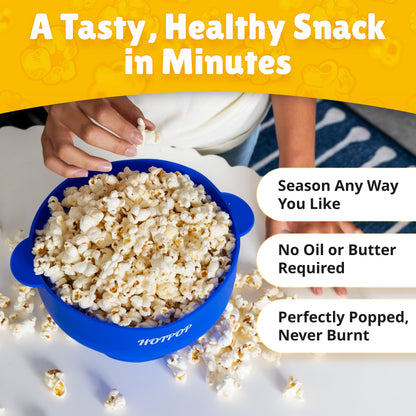 The Orginal HotPop Silicone Popcorn Maker - Microwave Popcorn Popper with Handles - Collapsible Bowl, Heat-Resistant, Easy to Clean, Ideal for Family Movie Nights, 15-Cup Capacity - Red