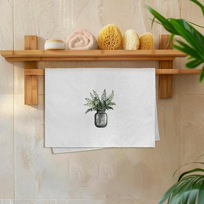 Sage Green Eucalyptus Kitchen Towels Set of 2, Sage Green Bathroom Decor