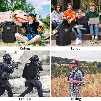 TBNBO Military Tactical Backpack for Travel Hiking,Black Backpack for Men with Bottle Holder, 30L Small Laptop Backpack for Work, Men's Assault Bag Back Pack