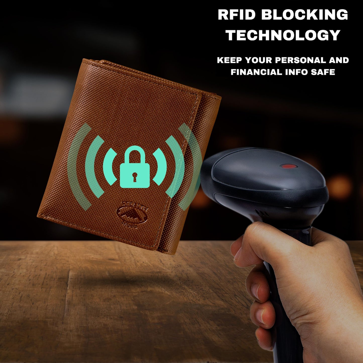 Stealth Mode Trifold Wallet for Men RFID Blocking – Genuine Napa Leather Extra Capacity Mens Wallet, 11 Card Slots, 3 ID Windows, Flip Out ID Holder, Large Tri Fold Leather Wallet for Men - Gift Ready