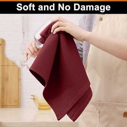 Homaxy 100% Cotton Waffle Weave Kitchen Towels