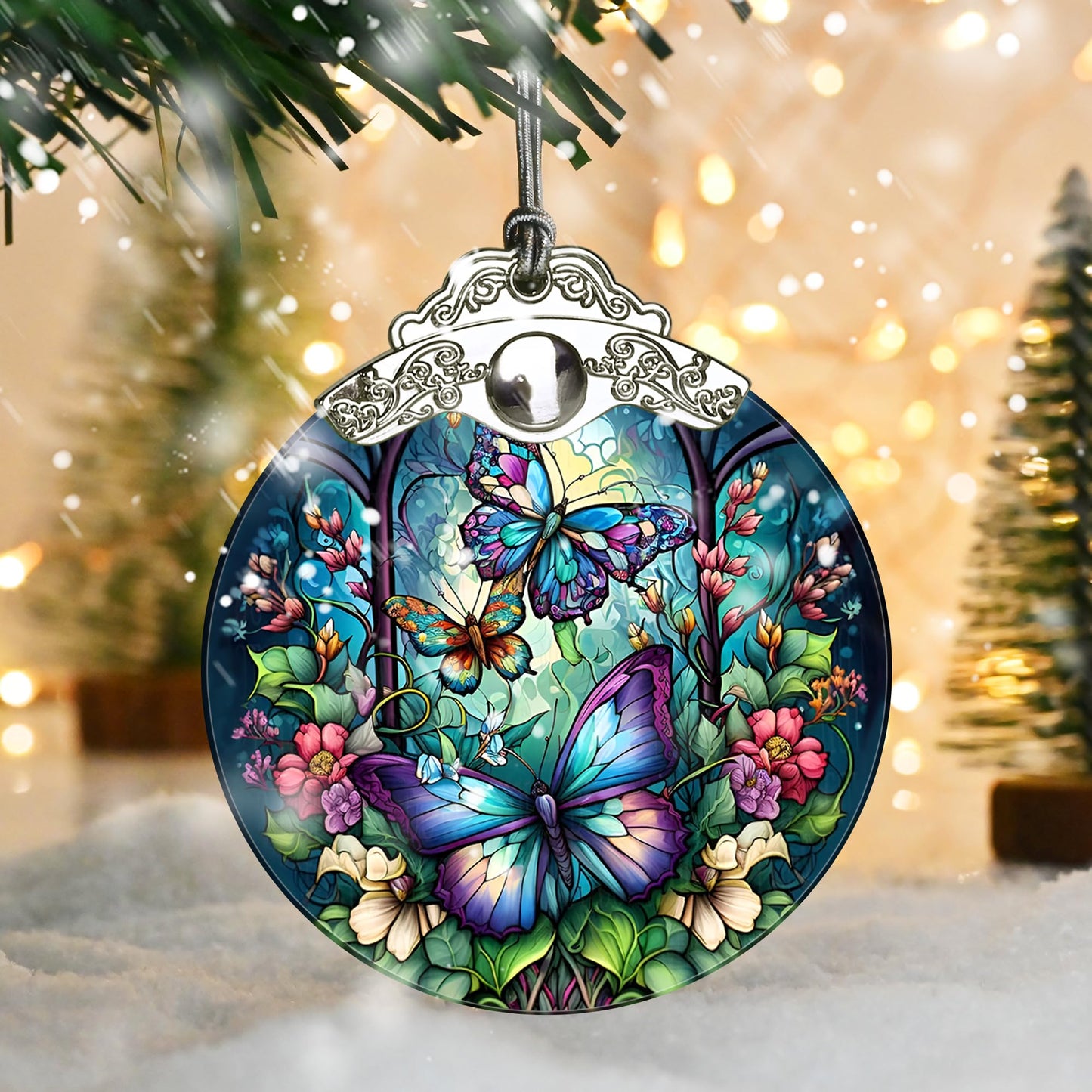 Jocidea Butterfly Christmas Ornament for Tree, Holiday Decor, Gifts for Butterfly Lovers