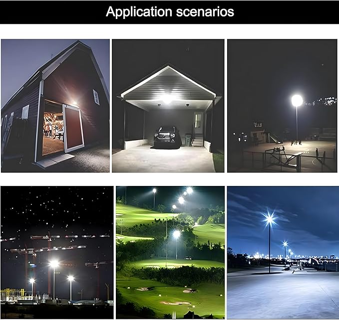 4 Pack-100W LED Flood Light Outdoor,11000LM LED Work Light with US Plug,6000K Daylight White,IP67 Waterproof Outdoor Floodlights for Yard,Garden,Playground