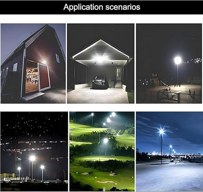 2Pack LED Flood Light Outdoor,150W LED Work Light 15500lmwith 6FT US Plug,IP66 Waterproof Exterior Security Lights,6000K Daylight White Outside Floodlights Slim Design for Playground Yard…