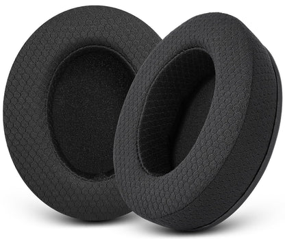 Upgraded Replacement Earpads Cushions for HyperX Cloud/Alpha, Audio Technica M50X/M40X, Turtle Beach Stealth 400/600 & More - Ear Pads with Breathable Mesh Fabric/Added Thickness/Memory Foam