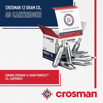 Crosman Powerlet CO2 Cartridges for Air Rifles, Air Pistols & Paintball - Snug Fit, Leak-Free Seal, Durable Metal Construction - Made in USA, Multi-Pack Options